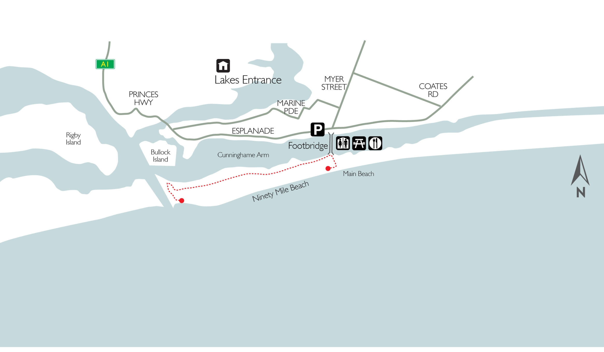 Entrance to the Lakes Walk Visit Gippsland